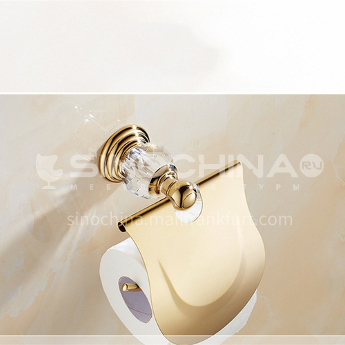 European classical stainless steel golden crystal paper towel holder80106SJ